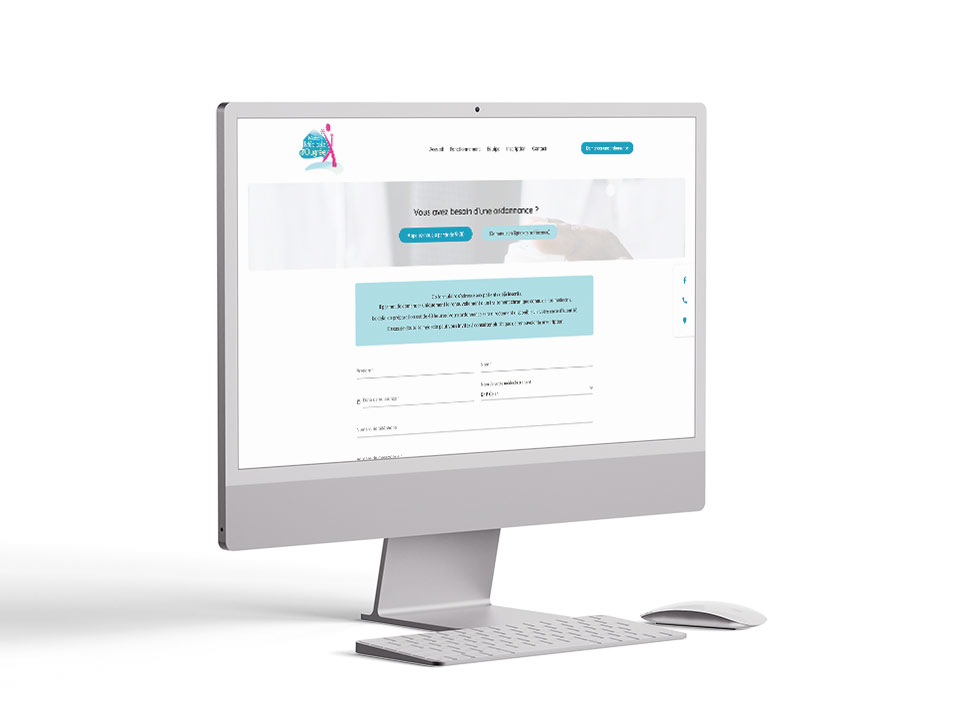 Site web sur écran
